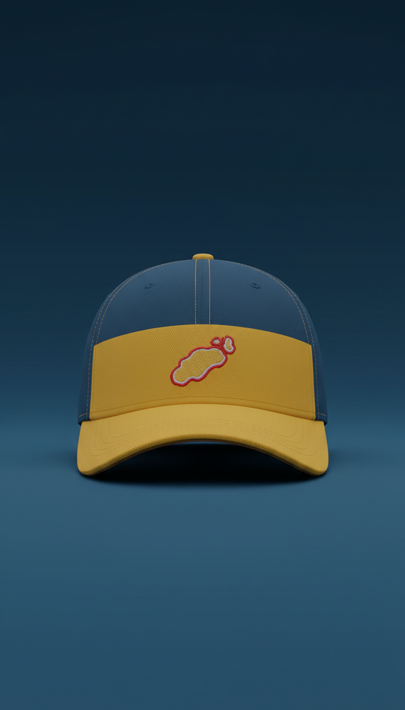 Wallabies Island Gold Team Cap with structured brim and island-patterned underbrim