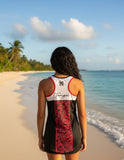 Tonga women's tank top made of high performance quick dry material displayed on white background